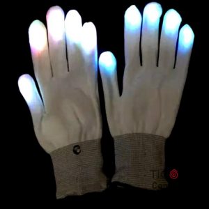 GUANTES LUMINOSOS EL PAR BLANCOS